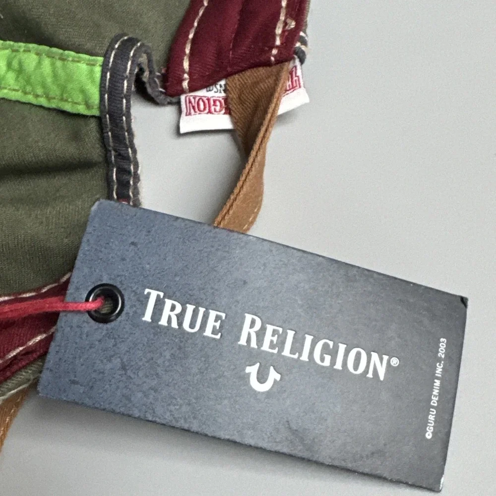True Religion Bandana 56 Buddha Distressed Embroidered Baseball Hat Cap